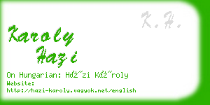 karoly hazi business card